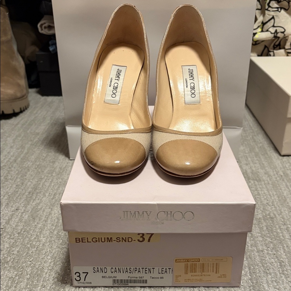 Jimmy Choo Sand Patent Leather Heels
